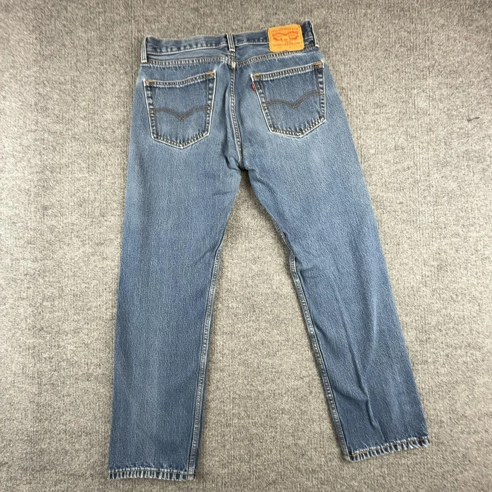 Levis 505 Jeans Mens 33x29 Blue Medium Wash Regular Fit Straight Denim Pants